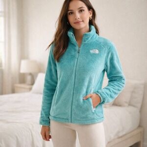 The North Face Plush Fleece Zip Jacket Teal Girls XL Women XS Small Coz